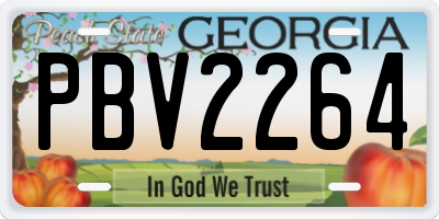 GA license plate PBV2264