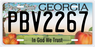 GA license plate PBV2267