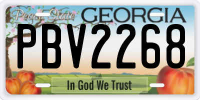 GA license plate PBV2268