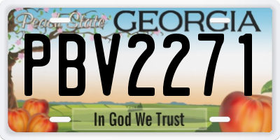 GA license plate PBV2271