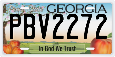 GA license plate PBV2272
