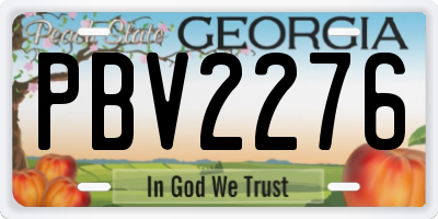 GA license plate PBV2276