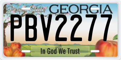 GA license plate PBV2277