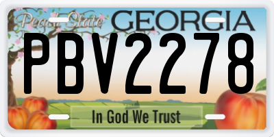 GA license plate PBV2278