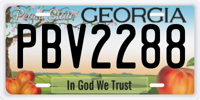GA license plate PBV2288