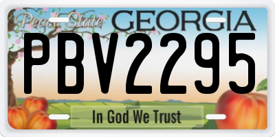 GA license plate PBV2295