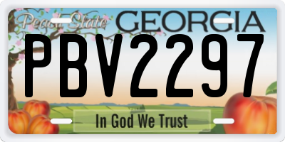 GA license plate PBV2297