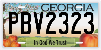 GA license plate PBV2323
