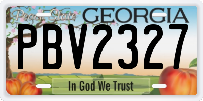 GA license plate PBV2327