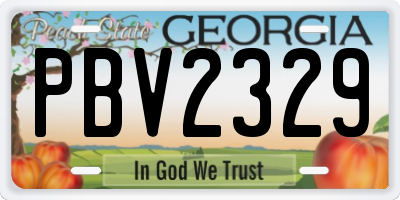 GA license plate PBV2329