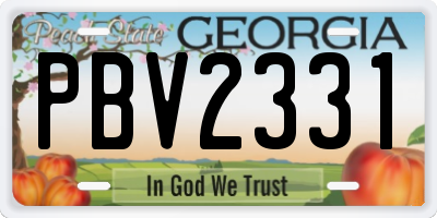 GA license plate PBV2331