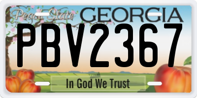 GA license plate PBV2367