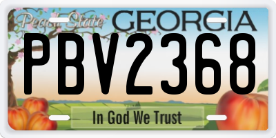 GA license plate PBV2368