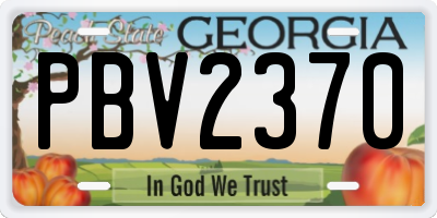 GA license plate PBV2370