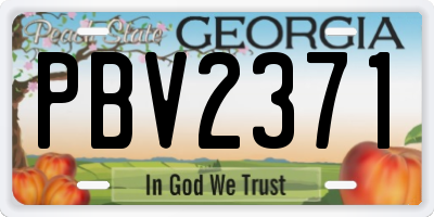 GA license plate PBV2371