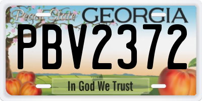 GA license plate PBV2372