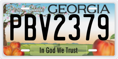 GA license plate PBV2379
