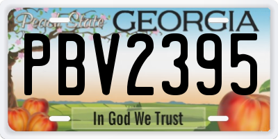 GA license plate PBV2395