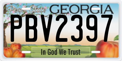 GA license plate PBV2397