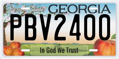 GA license plate PBV2400