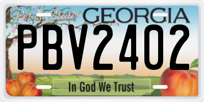 GA license plate PBV2402