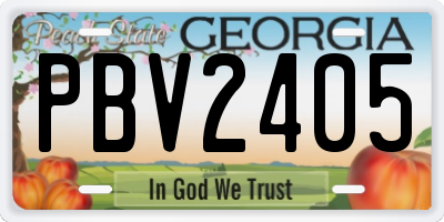 GA license plate PBV2405