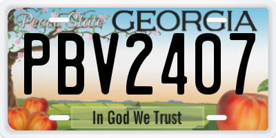 GA license plate PBV2407