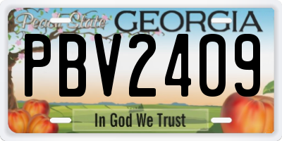 GA license plate PBV2409
