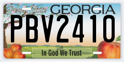 GA license plate PBV2410