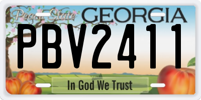 GA license plate PBV2411