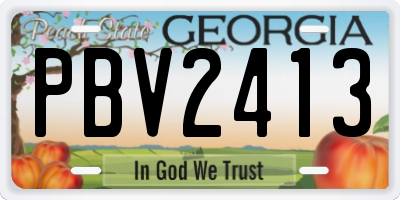 GA license plate PBV2413