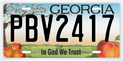 GA license plate PBV2417