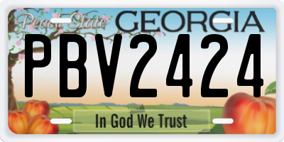 GA license plate PBV2424