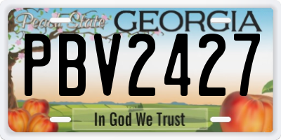 GA license plate PBV2427
