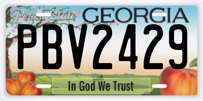 GA license plate PBV2429