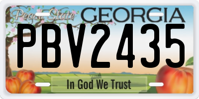 GA license plate PBV2435