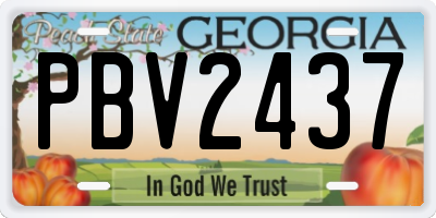 GA license plate PBV2437