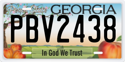 GA license plate PBV2438