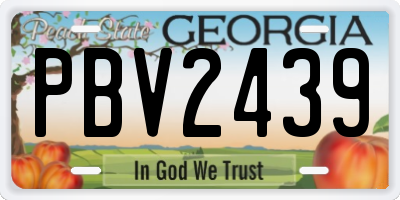 GA license plate PBV2439