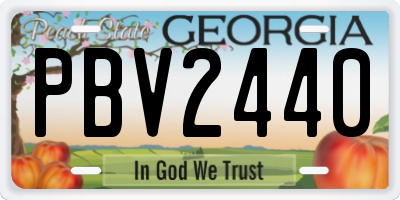 GA license plate PBV2440
