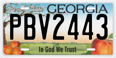 GA license plate PBV2443