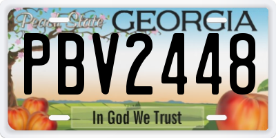 GA license plate PBV2448