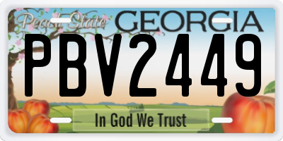 GA license plate PBV2449