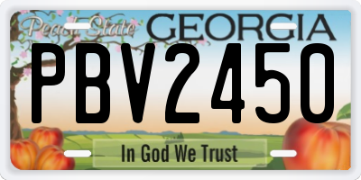 GA license plate PBV2450