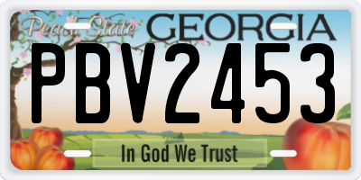 GA license plate PBV2453