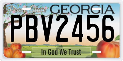 GA license plate PBV2456
