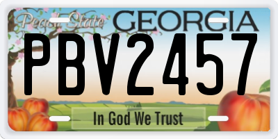 GA license plate PBV2457