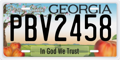 GA license plate PBV2458