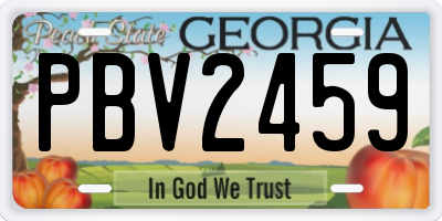 GA license plate PBV2459