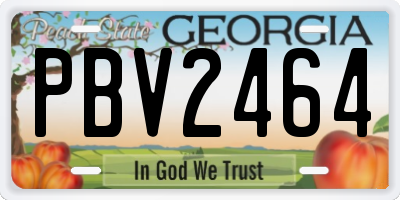 GA license plate PBV2464
